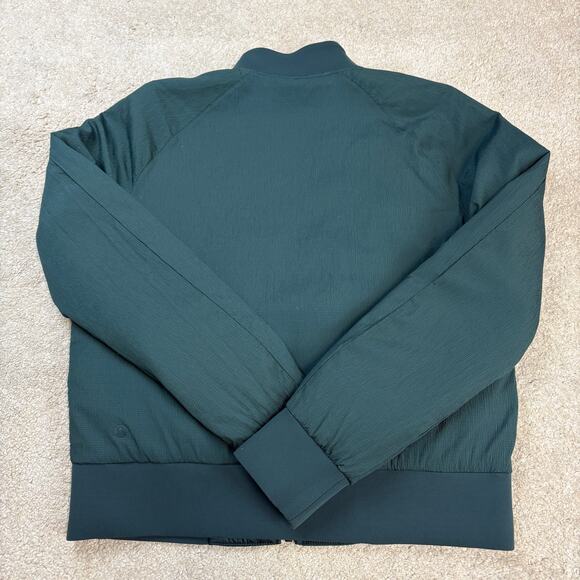 Lululemon Athletica Reversible Non-Stop Bomber Jacket Blue/Green Size 8 - Picture 4 of 6